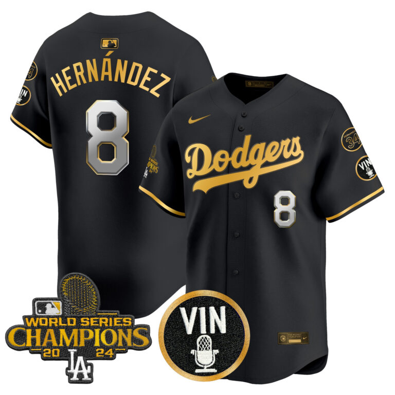 Men Los Angeles Dodgers #8 Hernandez black Sakura Edition Nike MLB 2025 Jersey style5->los angeles dodgers->MLB Jersey
